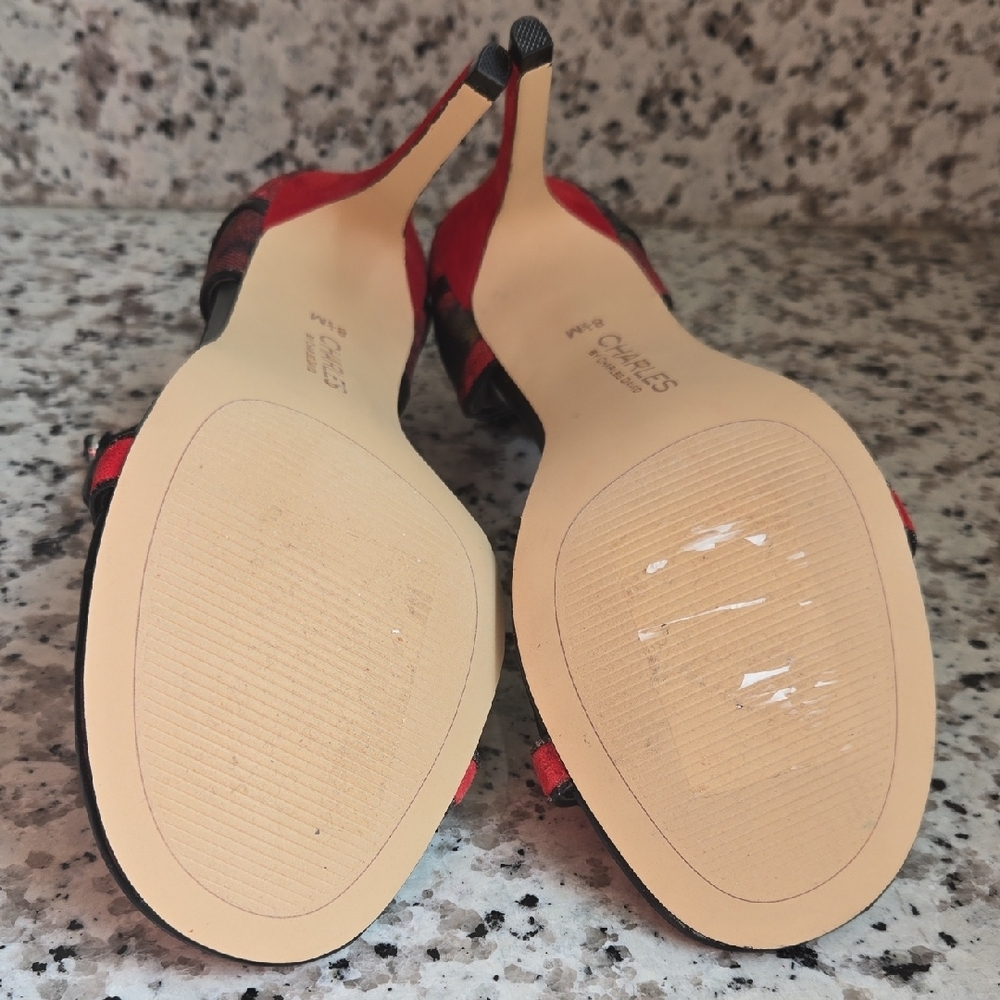 Charles David Black and Red Strappy Heels - Picture 8 of 9